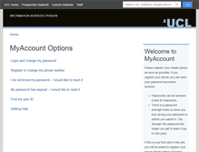 Tablet Screenshot of myaccount.ucl.ac.uk